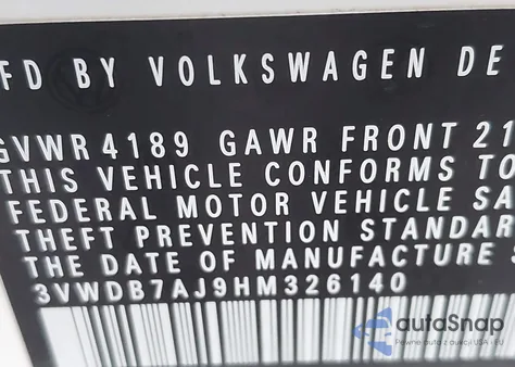2017 Volkswagen Jetta 1.4T Se from USA, damaged, VIN 3VWDB7AJ9HM326140